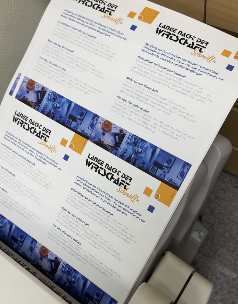 Druck Flyer lange Nacht der Wirtschaft 2025 Schmölln