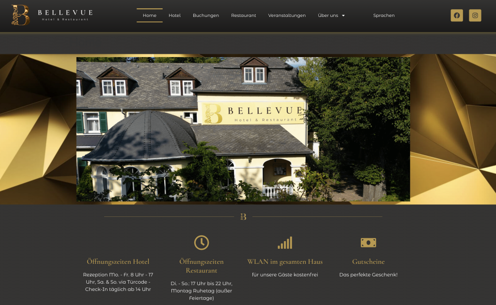 Website Hotel und Restaurant Bellevue Schmölln made by DWP